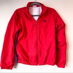 Adidas red windbreaker jacket